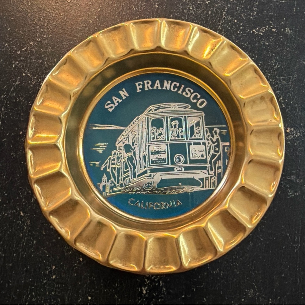 Vintage EFCCO San Francisco Souvenir Ashtray - Cable Car - Japan